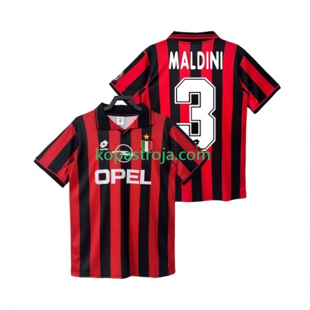 Billiga Fotbollströjor AC Milan MALDINI 3 Retro Hemma tröja 1996 1997 Kortärmad